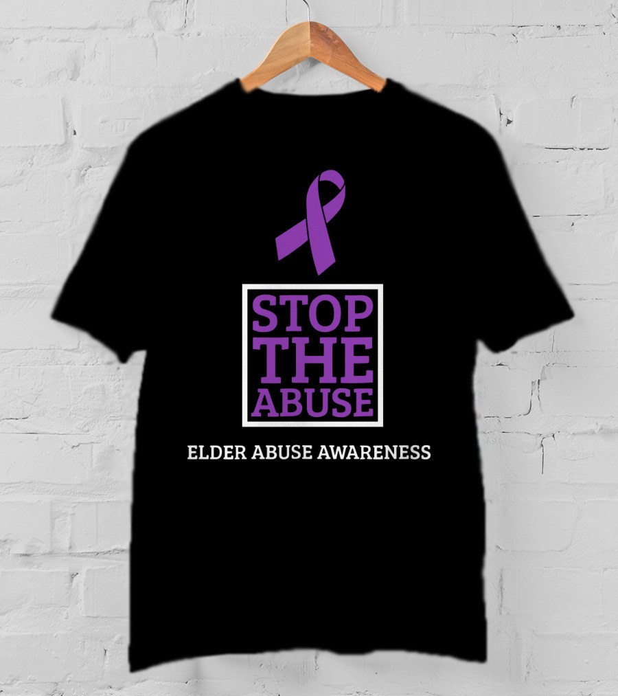 Stop The Abuse Elder Abuse Awareness Purple T-Shirt