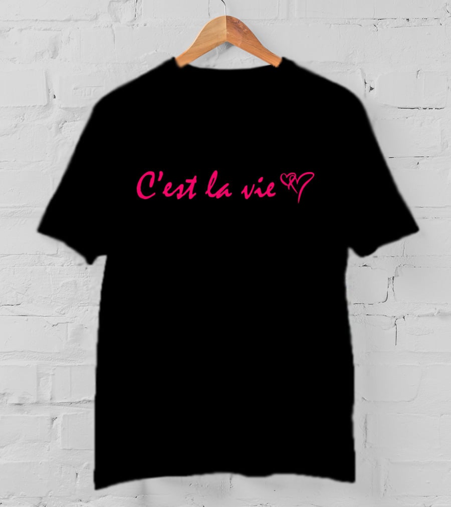 C'est La Vie Heart Paris Eiffel Tower Life T-Shirt