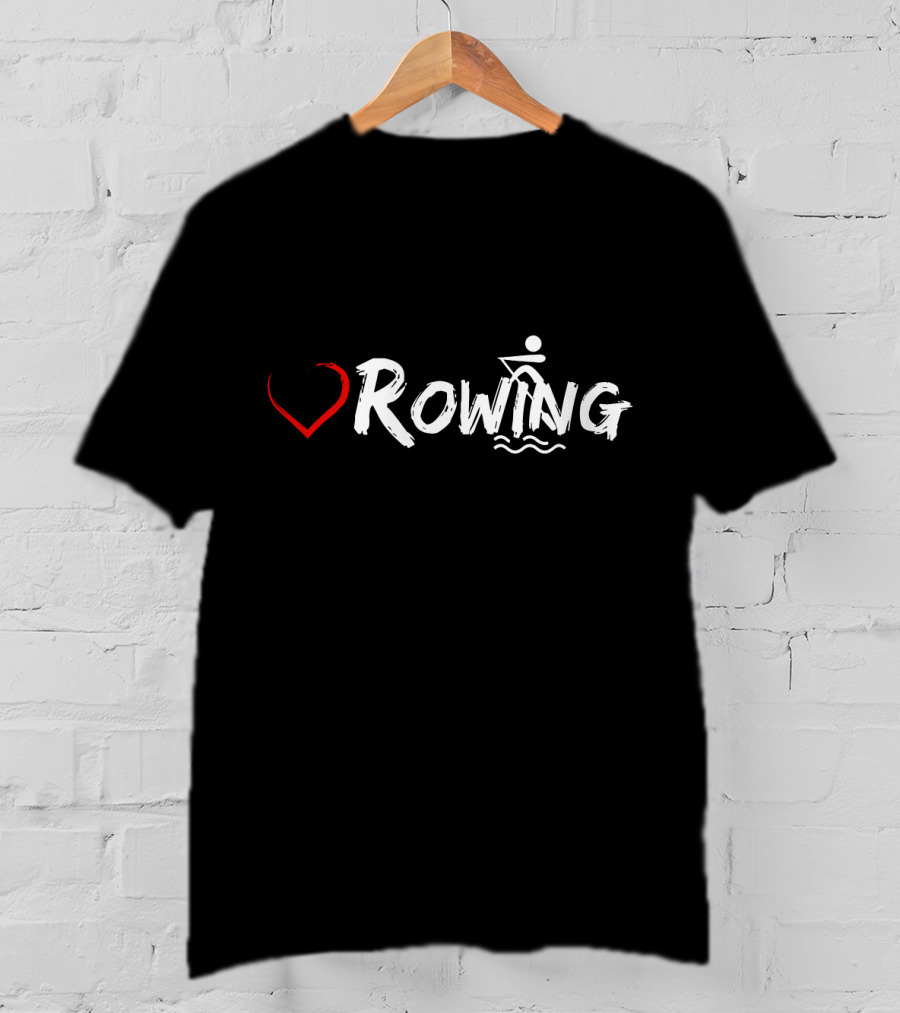 Love Heart Rowing Crew Row Boat T-Shirt