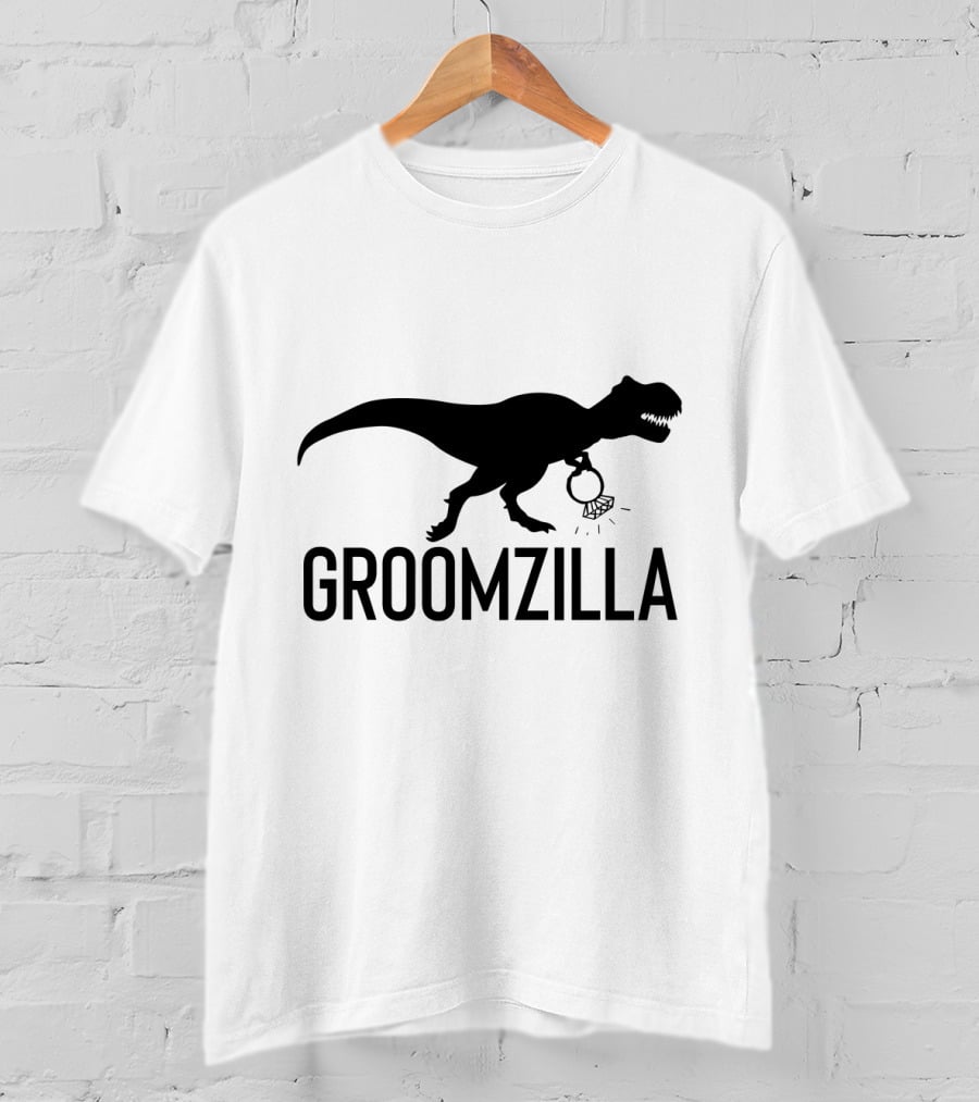 Groomzilla Funny Groom Wedding Dinosaur Ring T-Shirt