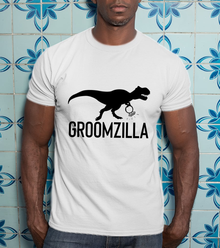 Groomzilla Funny Groom Wedding Dinosaur Ring T-Shirt
