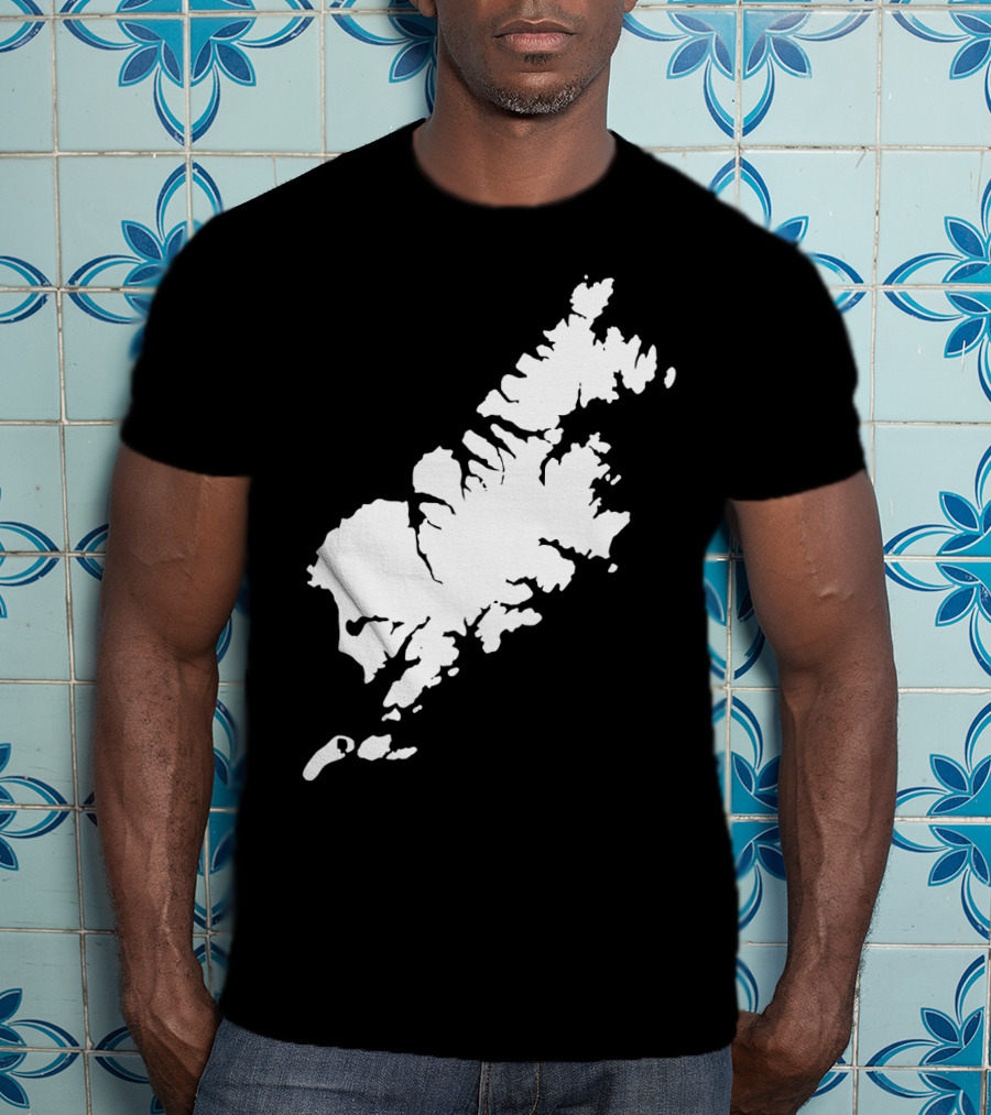 Kodiak Island Alaska Map Outline Home State T-Shirt