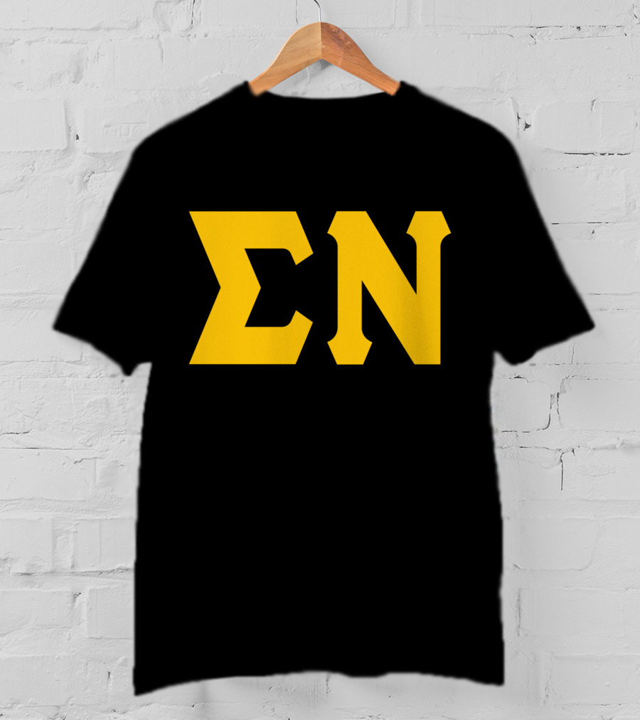 Mens Sigma Greek Letters ΣΝ T-Shirt