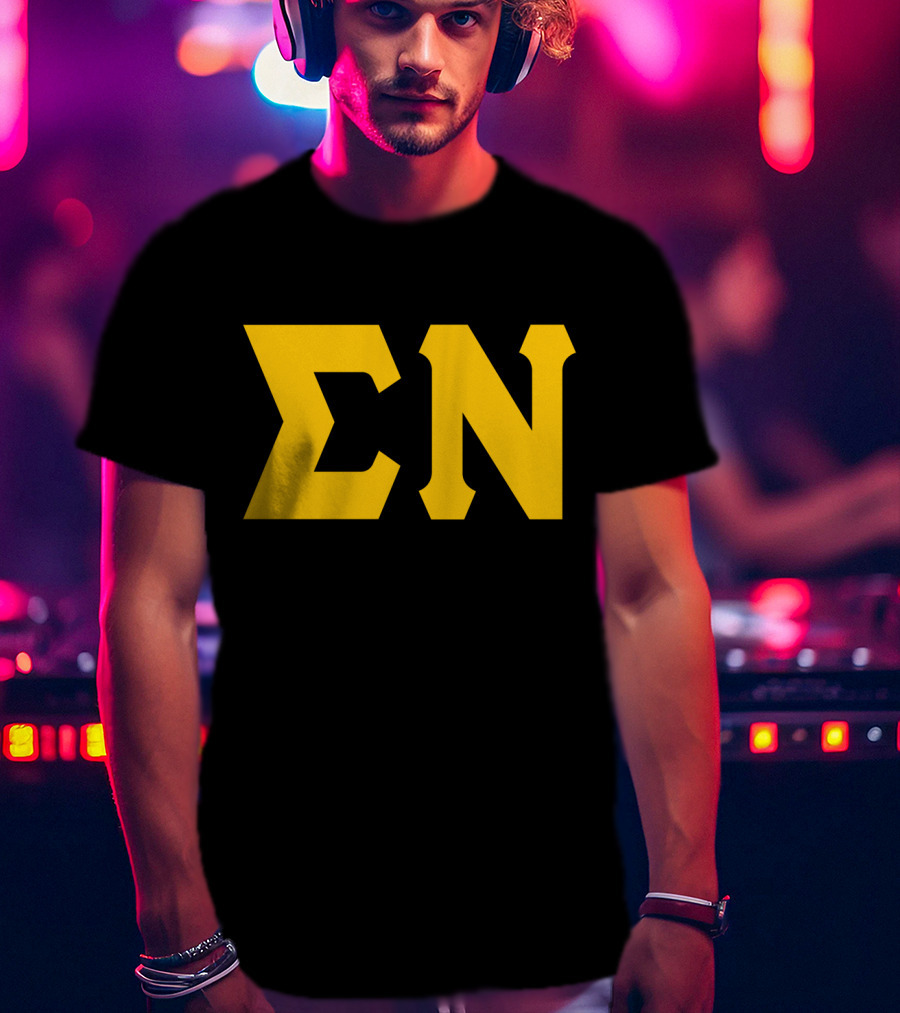 Mens Sigma Greek Letters ΣΝ T-Shirt