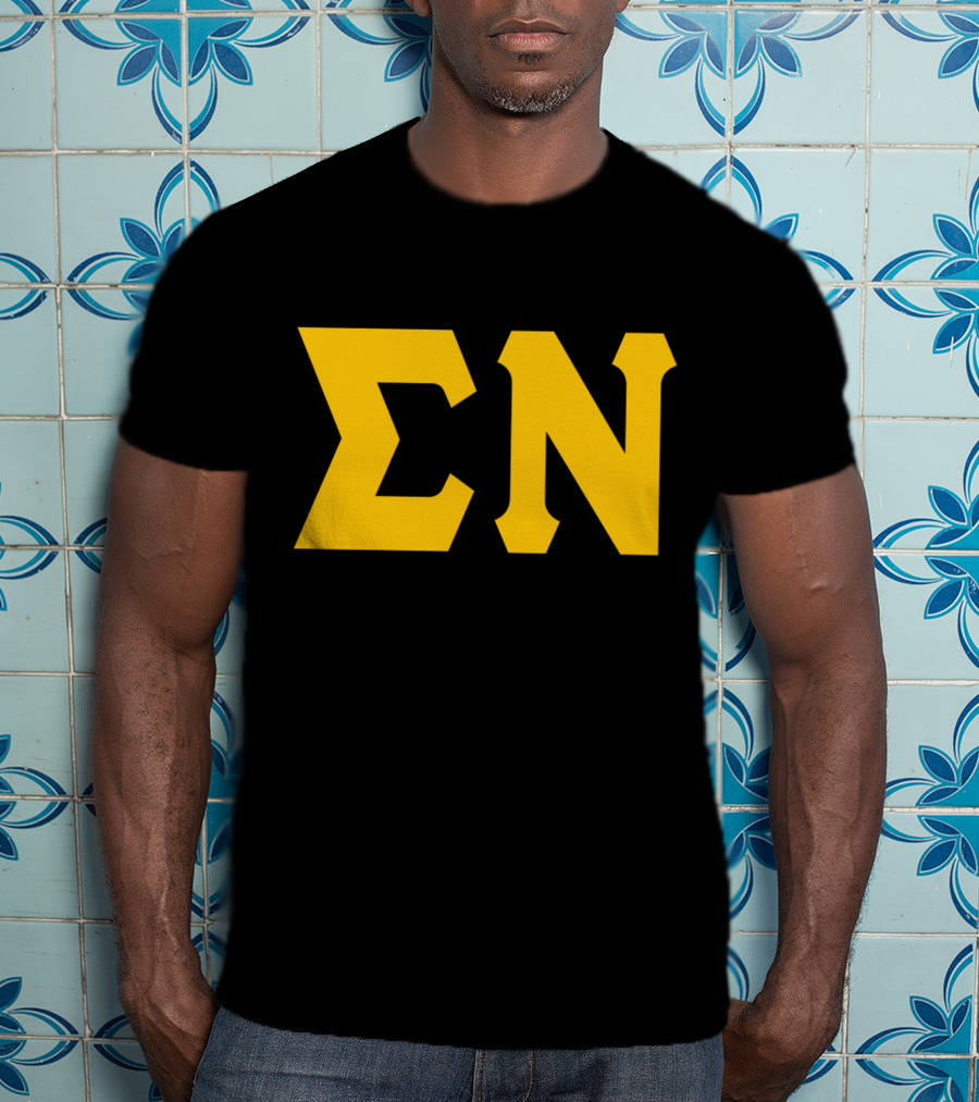 Mens Sigma Greek Letters ΣΝ T-Shirt