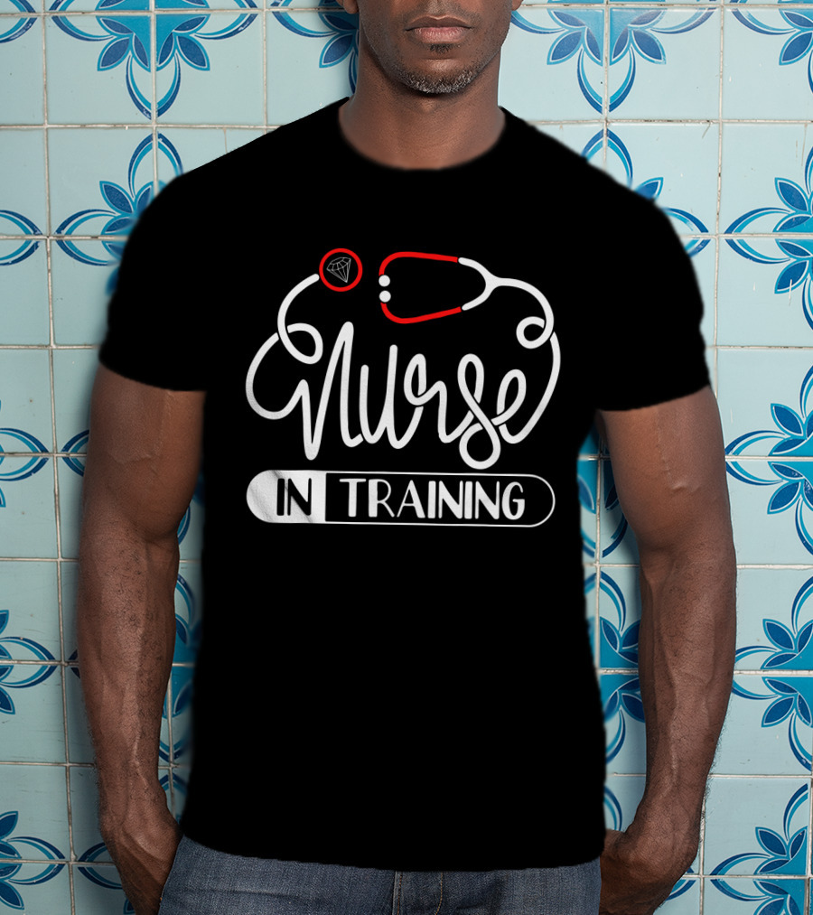 Nurse In Training Stethoscope Diamond T-Shirt