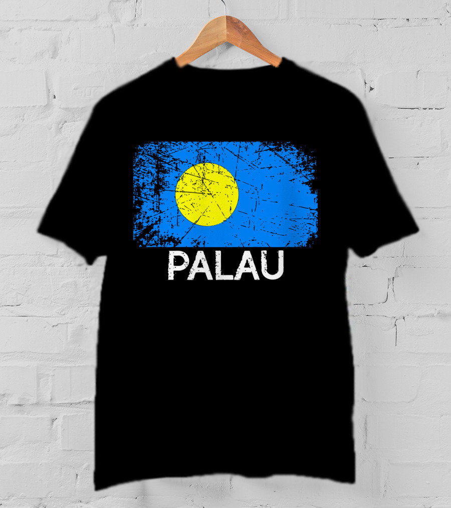 Vintage Palauan Flag Graphic Palau T-Shirt
