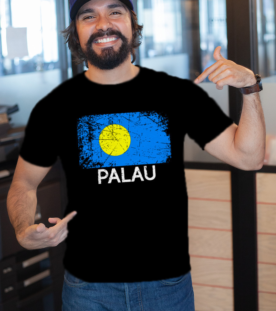 Vintage Palauan Flag Graphic Palau T-Shirt