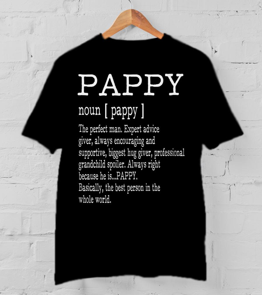 Pappy Noun Definition The Perfect Expert Advice Giver Encouraging Spoiler Hug Giver Best Person T-Shirt