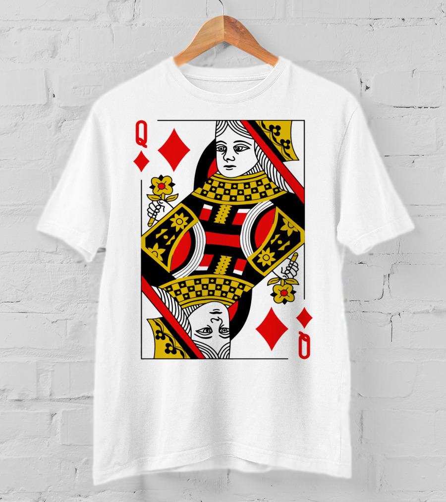 Queen Of Diamonds Poker Card Halloween Group Costume T-Shirt
