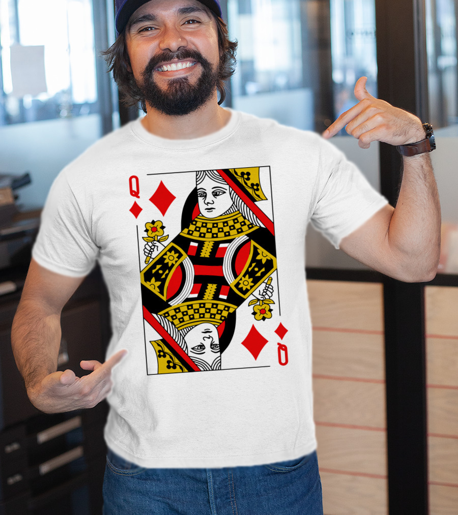 Queen Of Diamonds Poker Card Halloween Group Costume T-Shirt