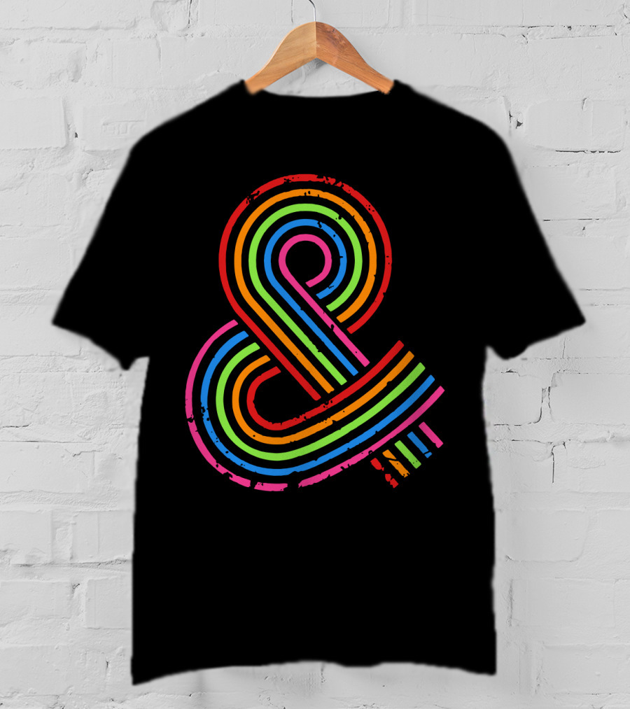 Rainbow Ampersand Vintage Styled Multicolor T-Shirt