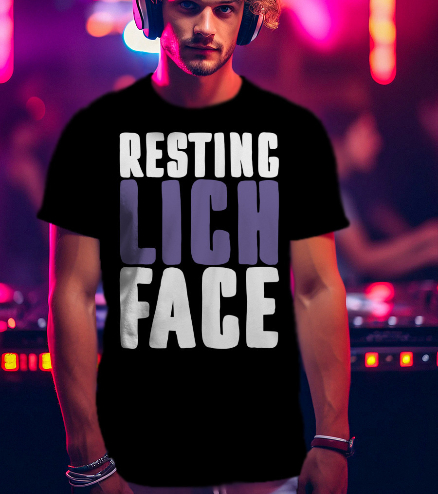 Resting Lich Face Dungeons Dragons Humor T-Shirt