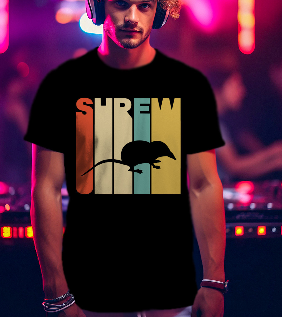 SHREW Silhouette Retro Stripe Color T-Shirt