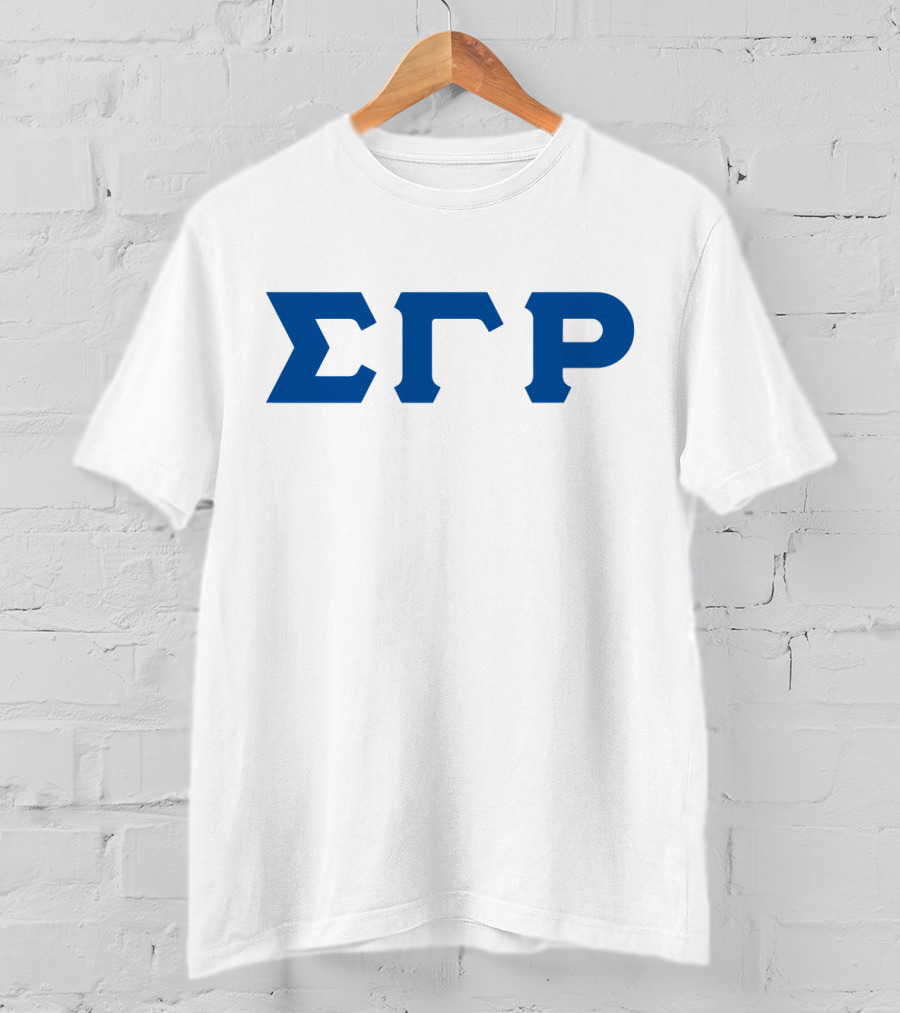 Sigma Gamma Rho ΣΓΡ Blue Letters Greek Fraternity T-Shirt