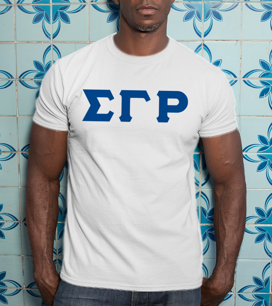 Sigma Gamma Rho ΣΓΡ Blue Letters Greek Fraternity T-Shirt