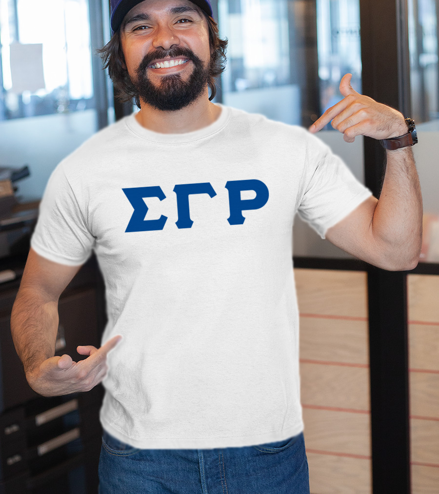 Sigma Gamma Rho ΣΓΡ Blue Letters Greek Fraternity T-Shirt