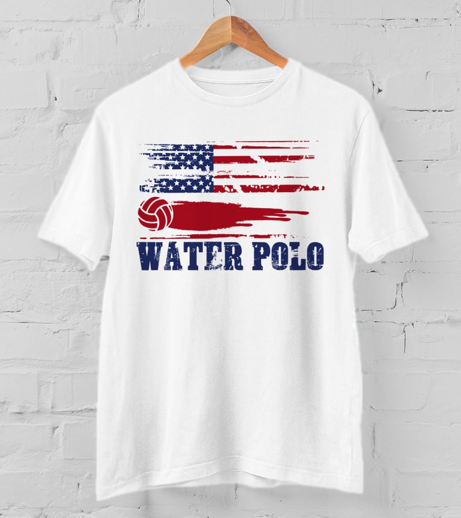 USA Water Polo American Flag Team Spirit Aquatic Sport T-Shirt