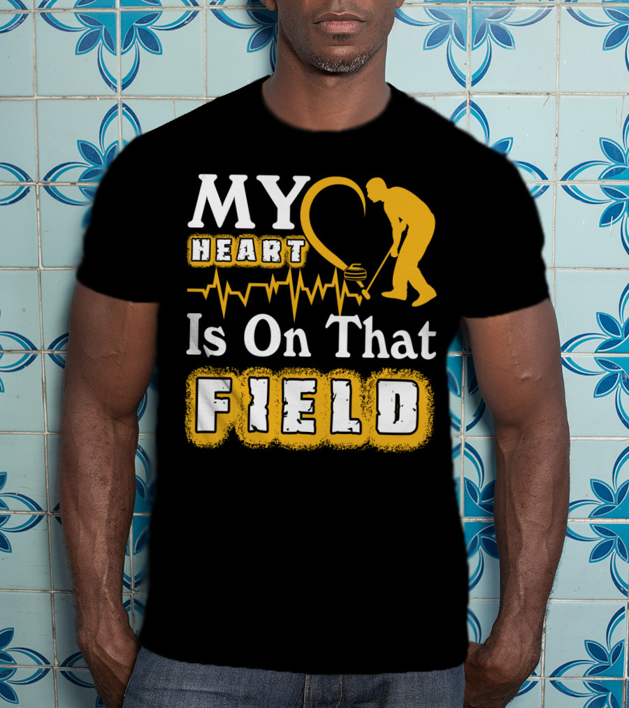 My Heart Is On That Field Curling T-Shirt