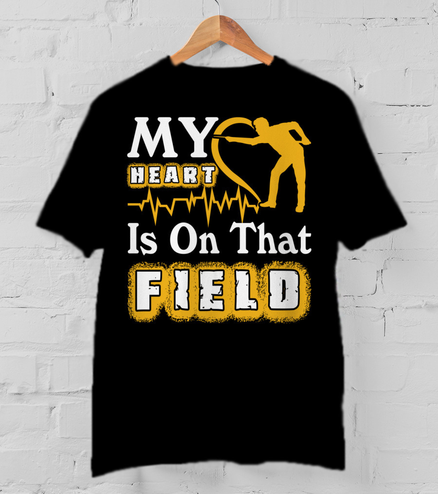 My Heart Is On That Field Billiards Player Heartbeat T-Shirt