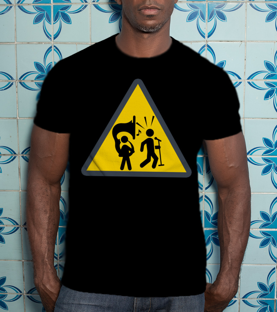 Warning Tuba Player Stick Figure Comedy T-Shirt