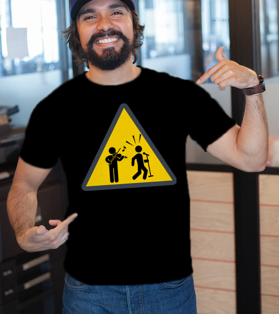 Funny Viola Warning Sign Musician Performance Humor T-Shirt