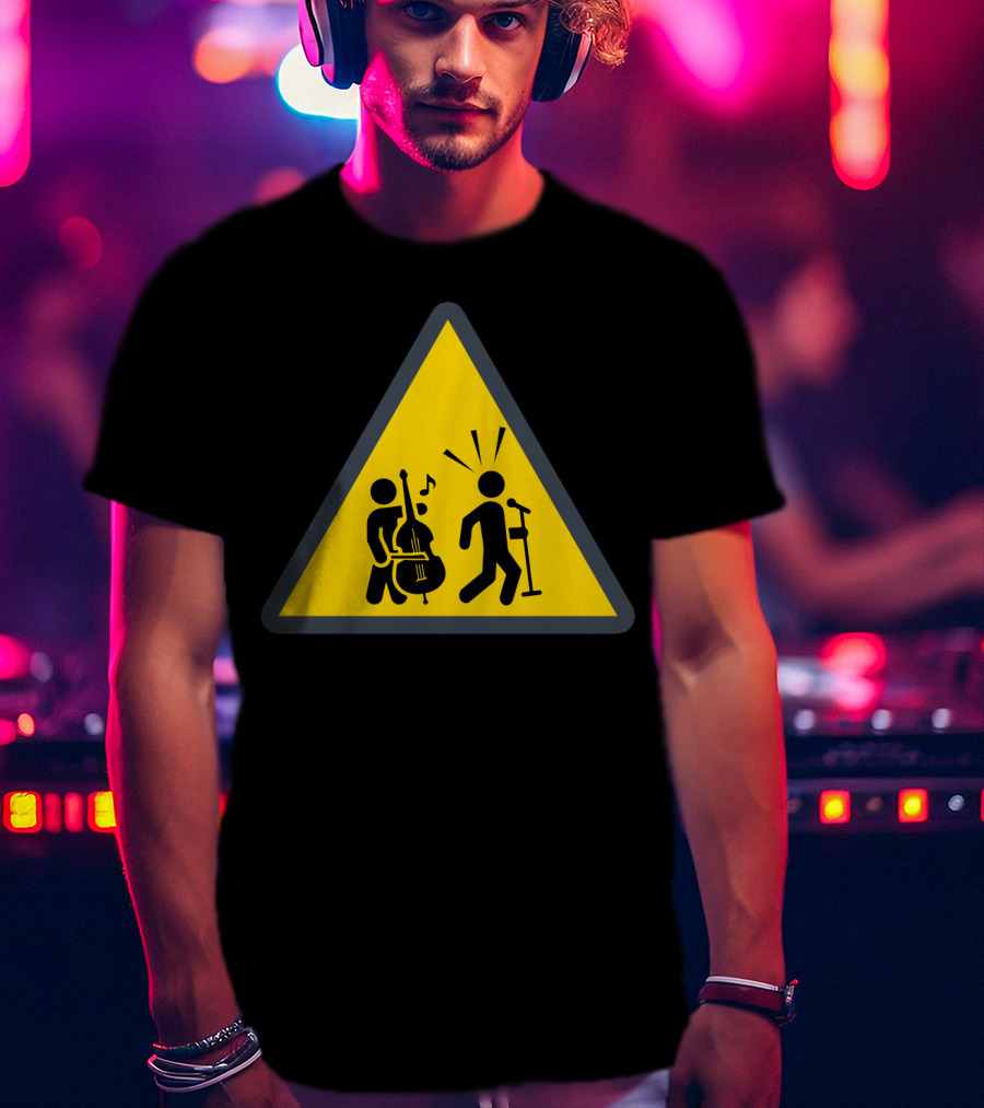 Funny Cello Warning Sign Music Humor T-Shirt
