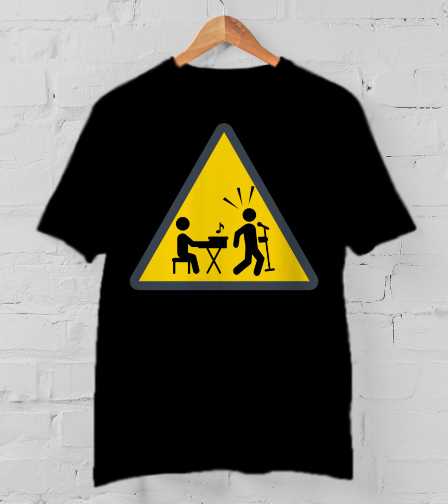 Funny Organ Keyboard Musician Warning Sign T-Shirt