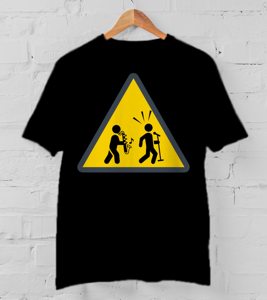 Funny Bass Clarinet Caution Sign Musician Warning T-Shirt