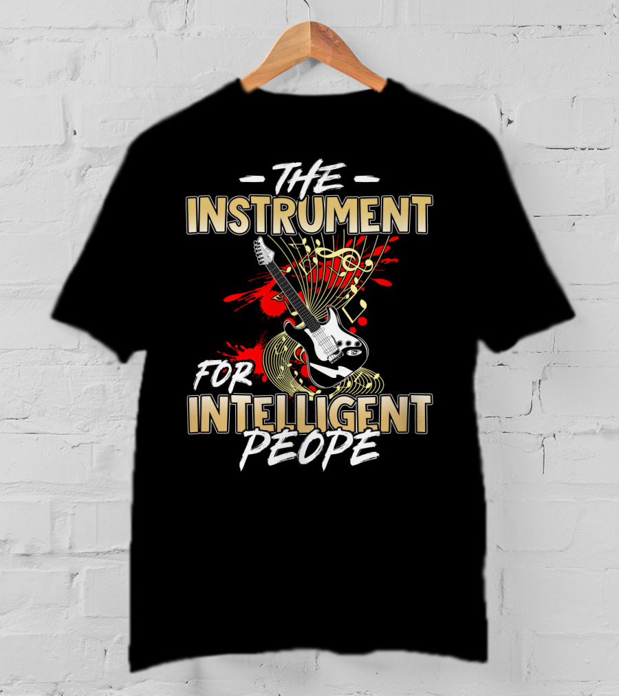 Guitar The Instrument For Intelligent People Electric Music Notes T-Shirt