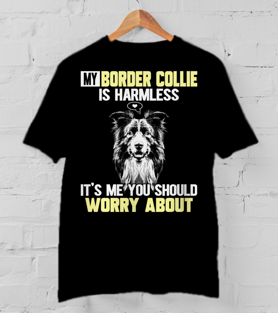 My Border Collie Is Harmless It's ME You Should Worry About T-Shirt