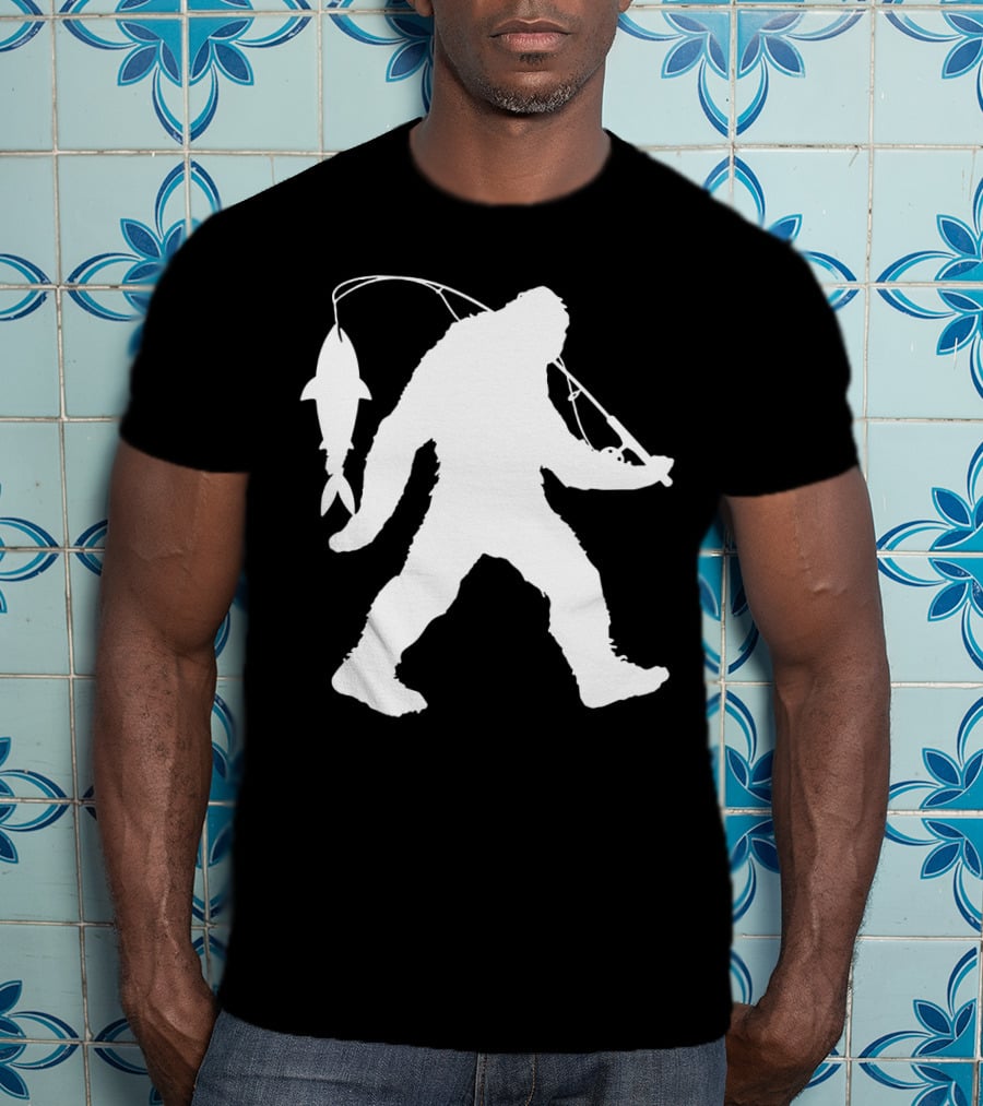 Bigfoot Fishing With Catching Fisherman T-Shirt