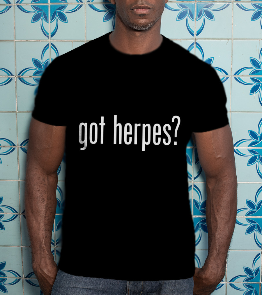 Got Herpes Vintage Parody Slogan T-Shirt