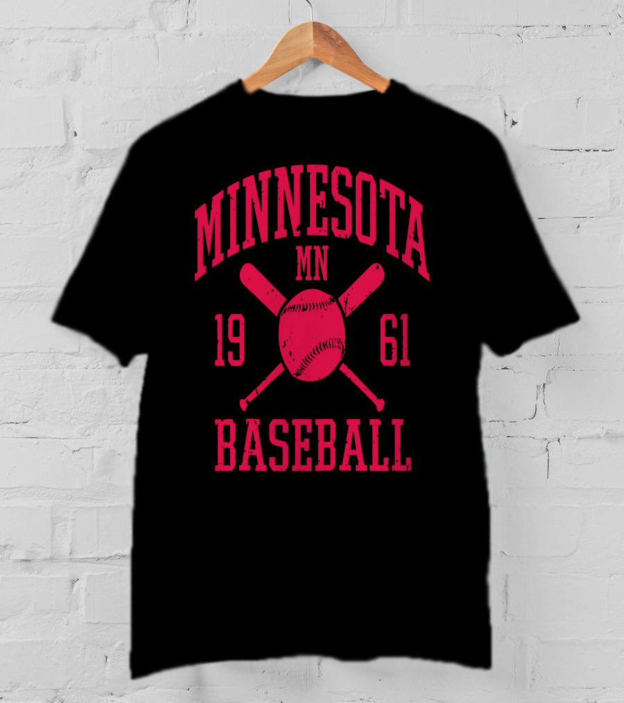 1961 Minnesota MN Baseball Vintage Twin City Minneapolis Raglan T-Shirt