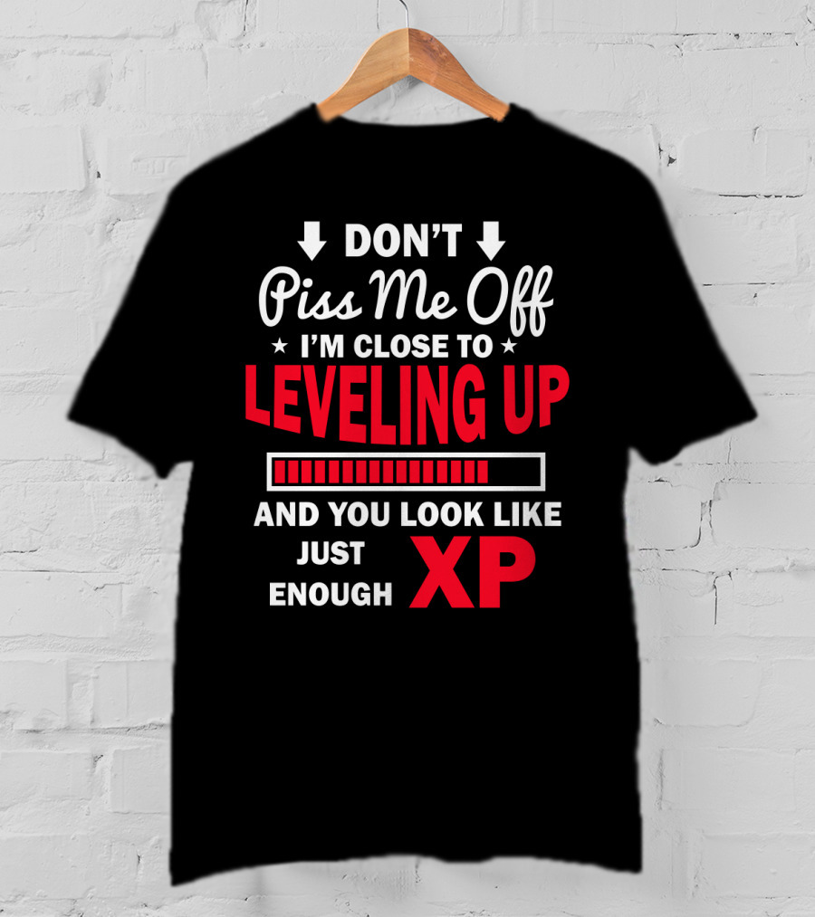 DON'T Piss Me Off I'm Close To LEVELING UP You Look Like Just Enough XP T-Shirt