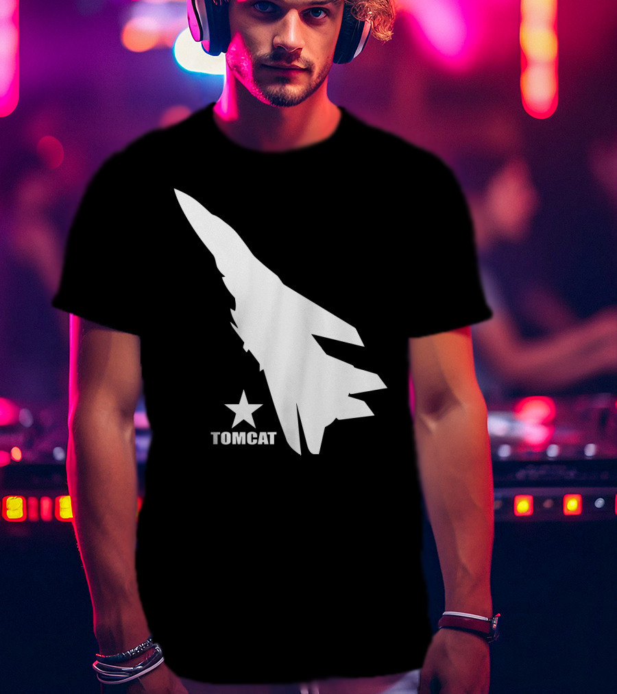 F 14 Tomcat Silhouette With Star T-Shirt