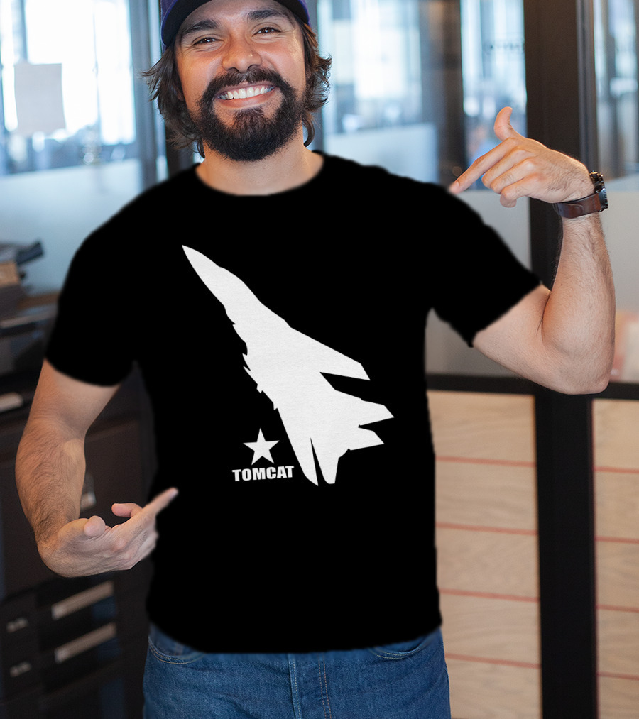 F 14 Tomcat Silhouette With Star T-Shirt