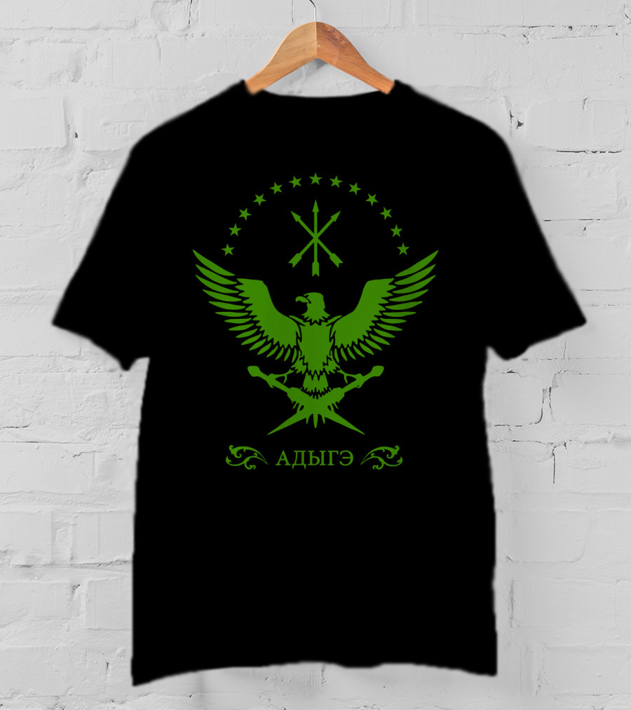 Circassian Adiga Eagle Emblem With Stars And Crossed Arrows T-Shirt
