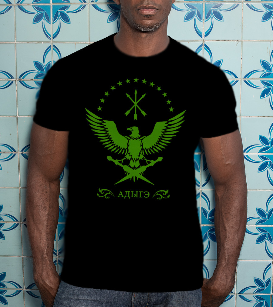 Circassian Adiga Eagle Emblem With Stars And Crossed Arrows T-Shirt