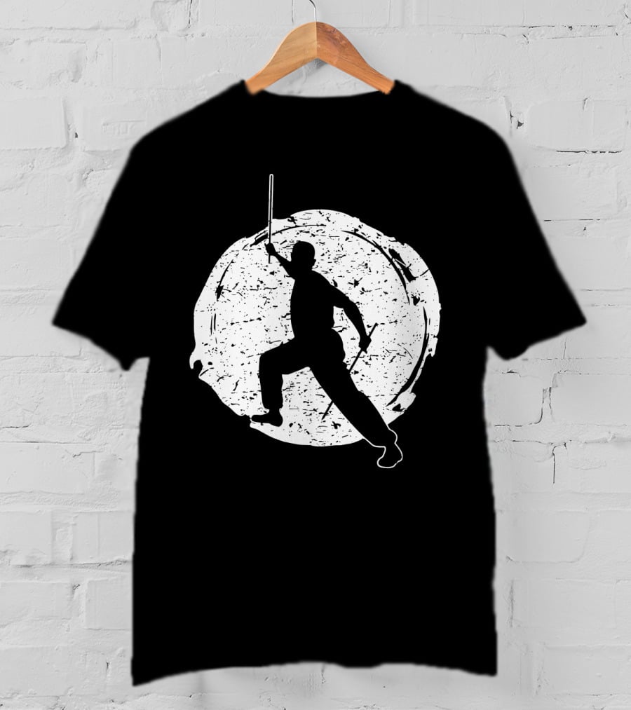 Kali Filipino MMA Discipline Arnis Stick Martial Arts Silhouette Circle T-Shirt