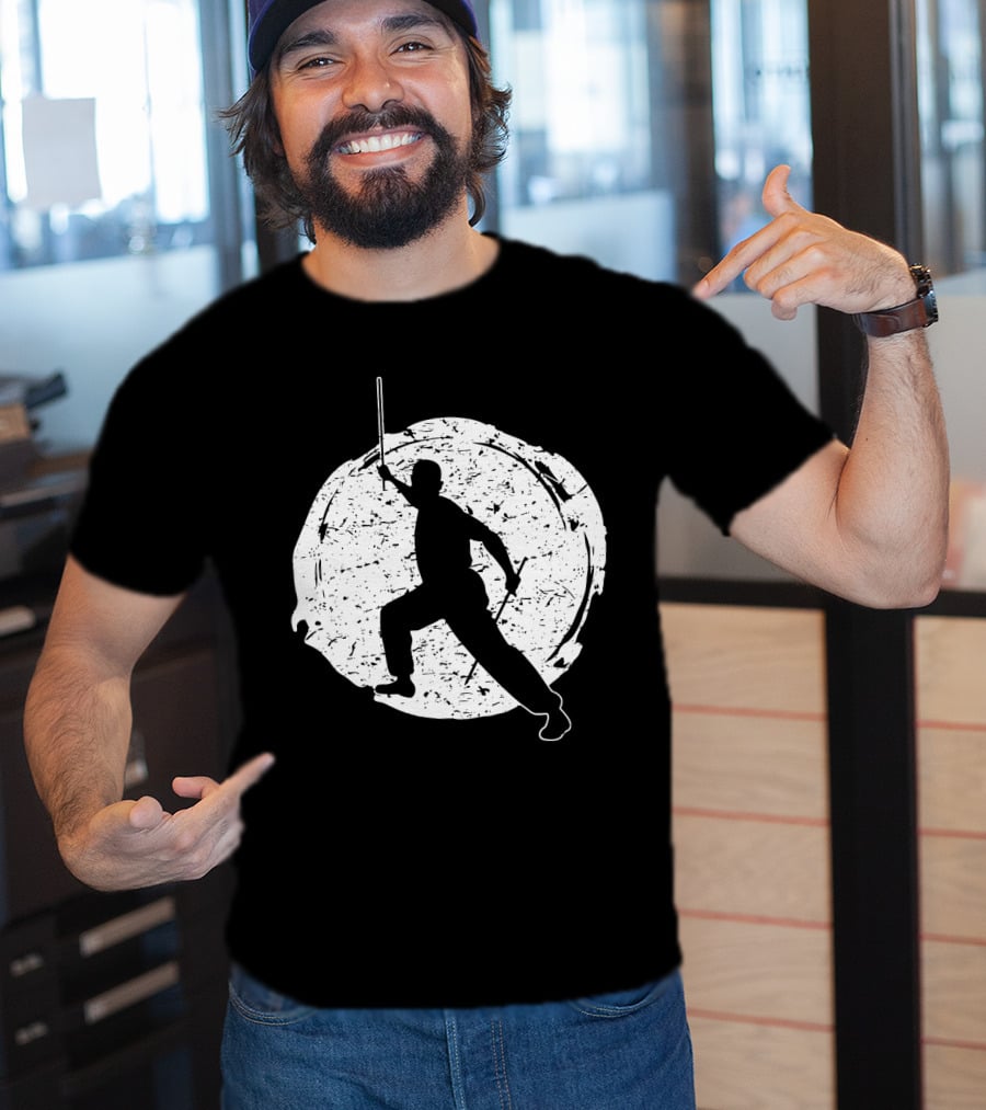 Kali Filipino MMA Discipline Arnis Stick Martial Arts Silhouette Circle T-Shirt