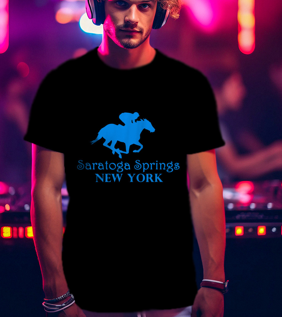 Saratoga Springs New York Horse Racing Jockey T-Shirt