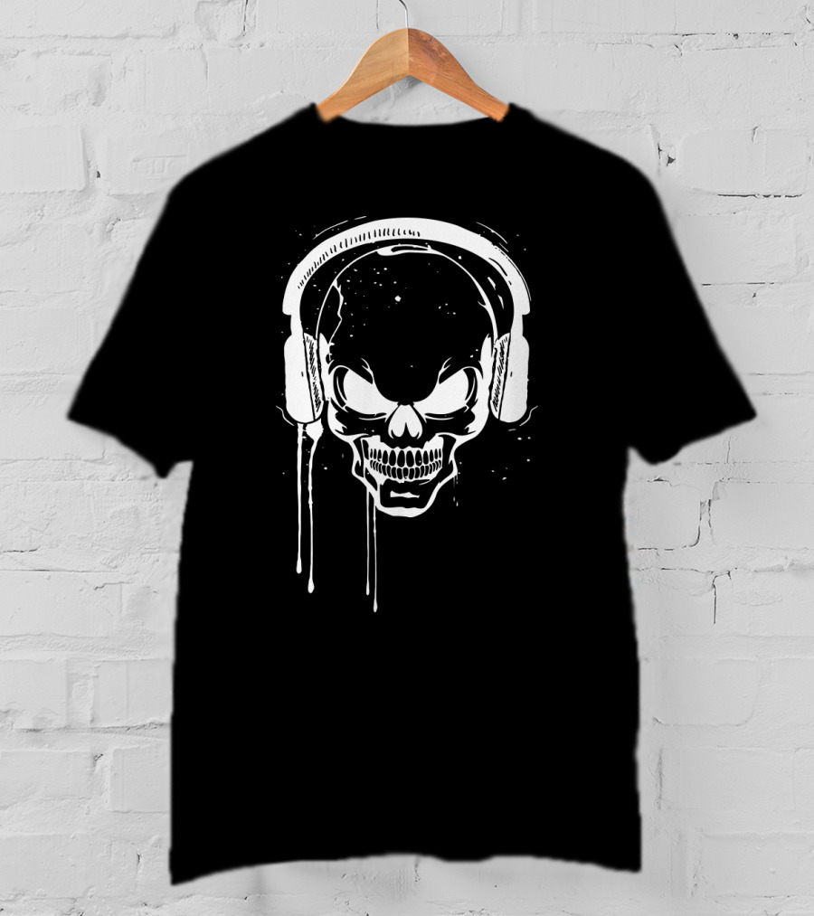 Skull Headphone Music Best Outing Skull Headphones T-Shirt