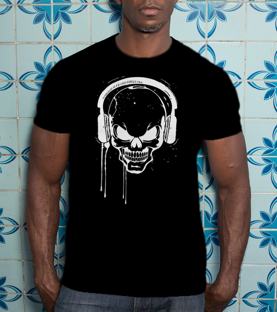 Skull Headphone Music Best Outing Skull Headphones T-Shirt