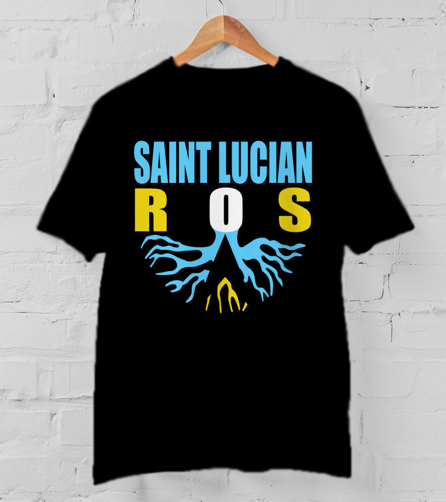 Storecastle Saint Lucian Roots With Saint Lucia Flag Colors T-Shirt