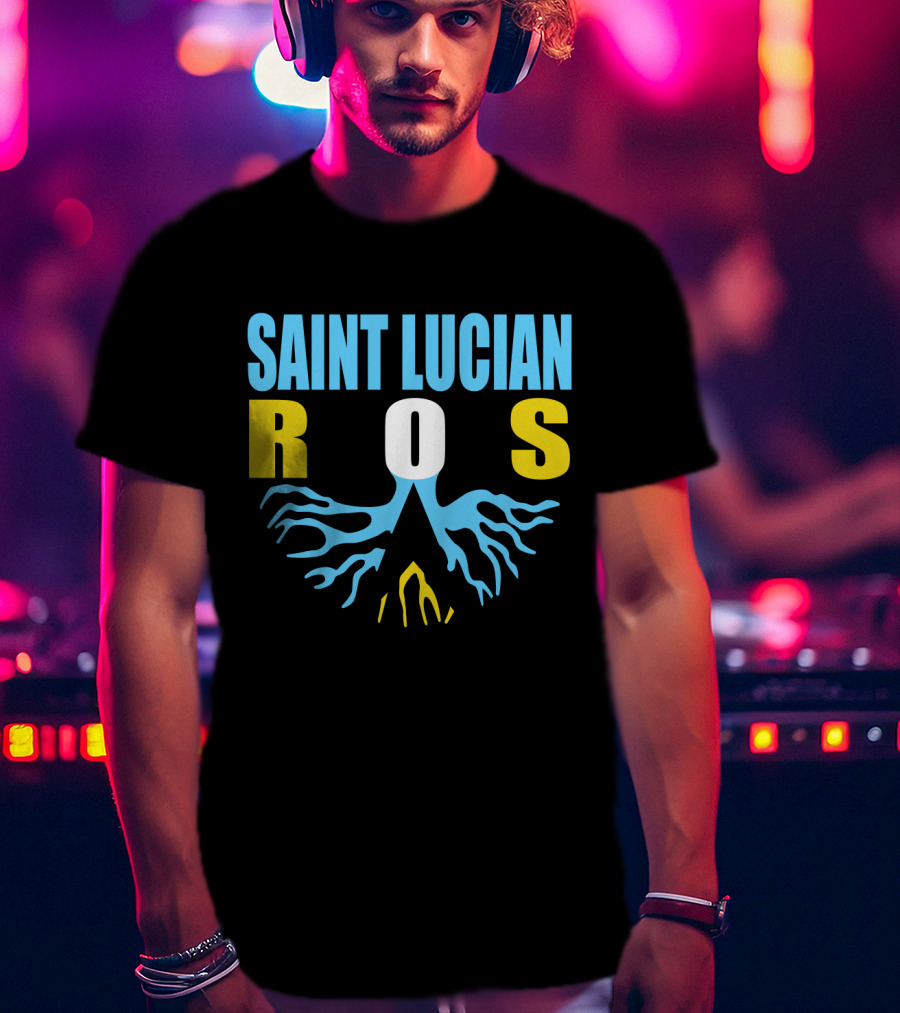 Storecastle Saint Lucian Roots With Saint Lucia Flag Colors T-Shirt