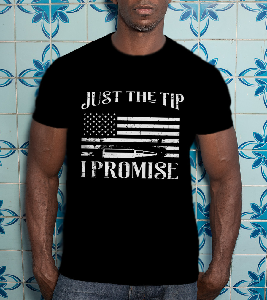 USA Flag Just The Tip I Promise Gun Owner T-Shirt