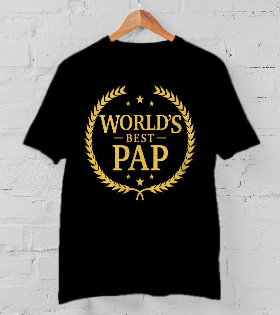 World's Best Pap Gold Laurel Stars T-Shirt
