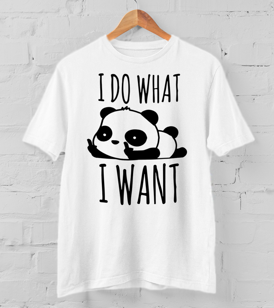 I DO WHAT I WANT Panda Peace Fingers T-Shirt