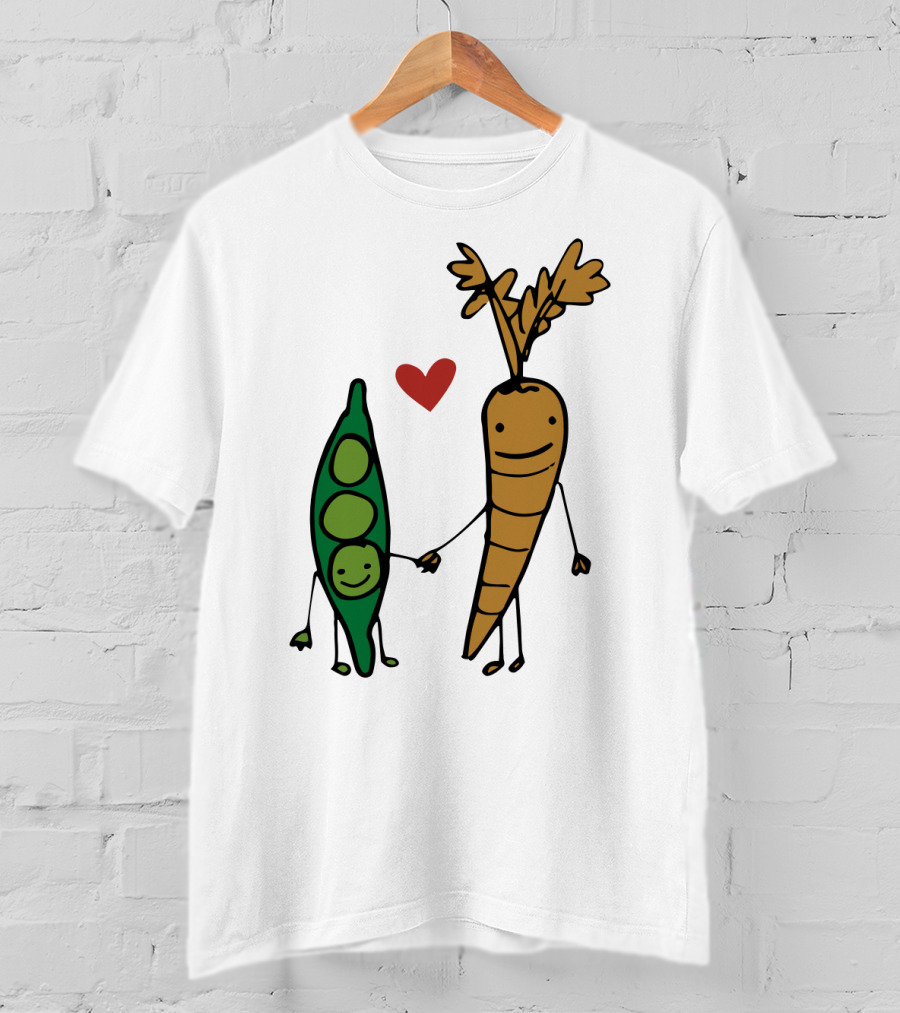 We Go Together Like Peas And Carrots Heart Connection T-Shirt